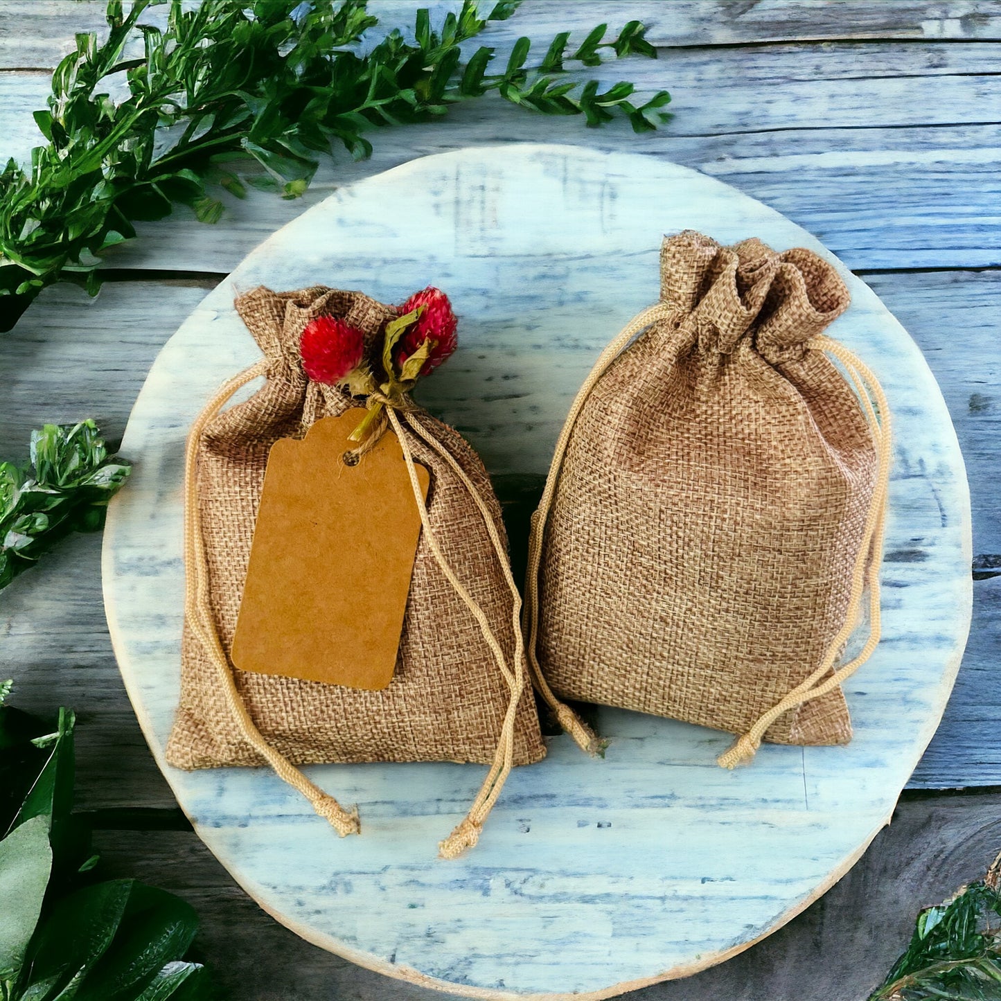 Burlap Gift Bags with Drawstring