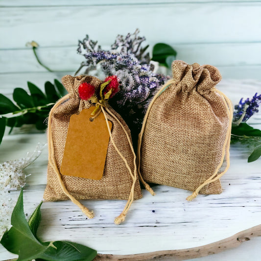 Burlap Gift Bags with Drawstring